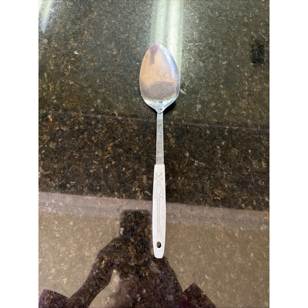 VTG FLINT ARROWHEAD Wheat Harvest Stainless Serving Spoon USA Kitchen Utensil